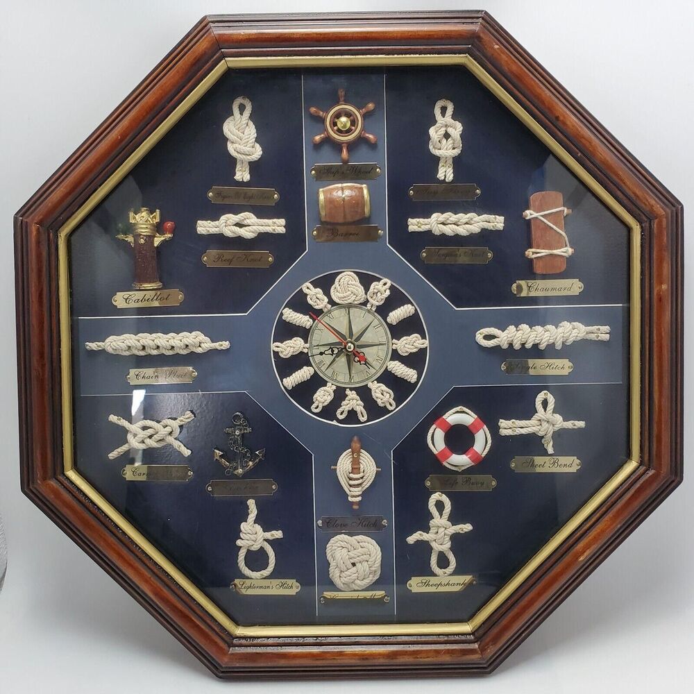 Nautical Knots Wall Hanging 3D Clock, Maritime Decor, Eagle Scout & Sailor Gift
